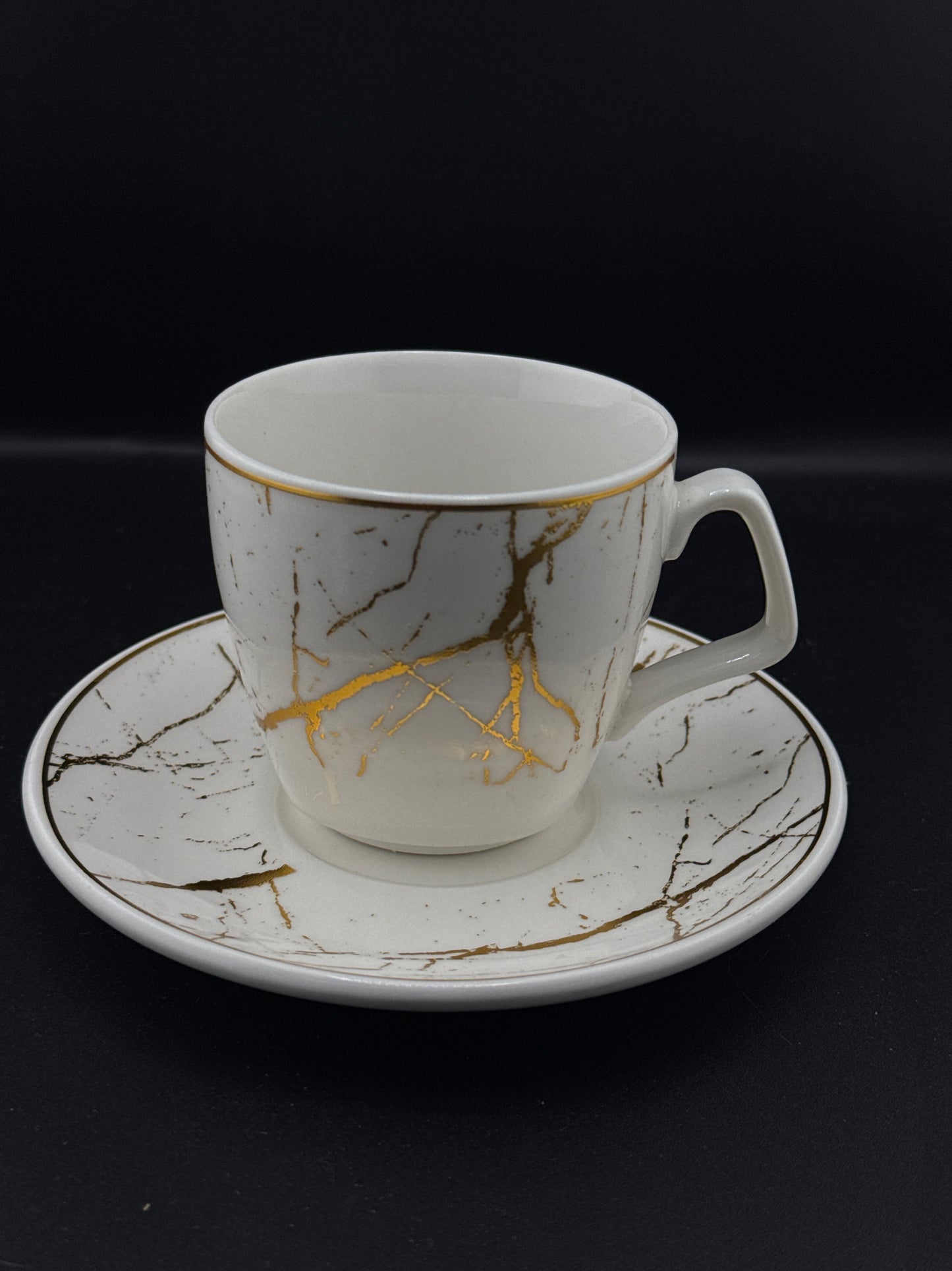 W9. 14-21 Large Coffee Cup W Plate Set (6)
